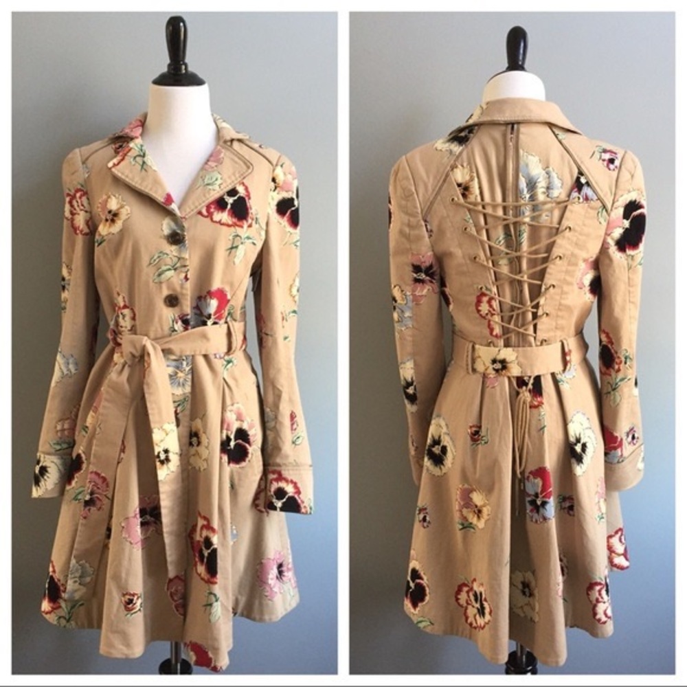 Elevenses Pansy Floral Trench Coat